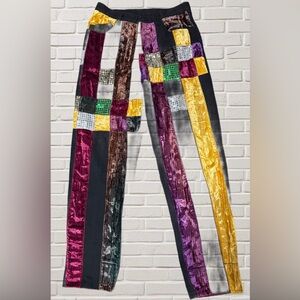 PACO Jeans Patchwork Velvet Pants Peace Sign Y2K Boho Festival 90s Vintage
